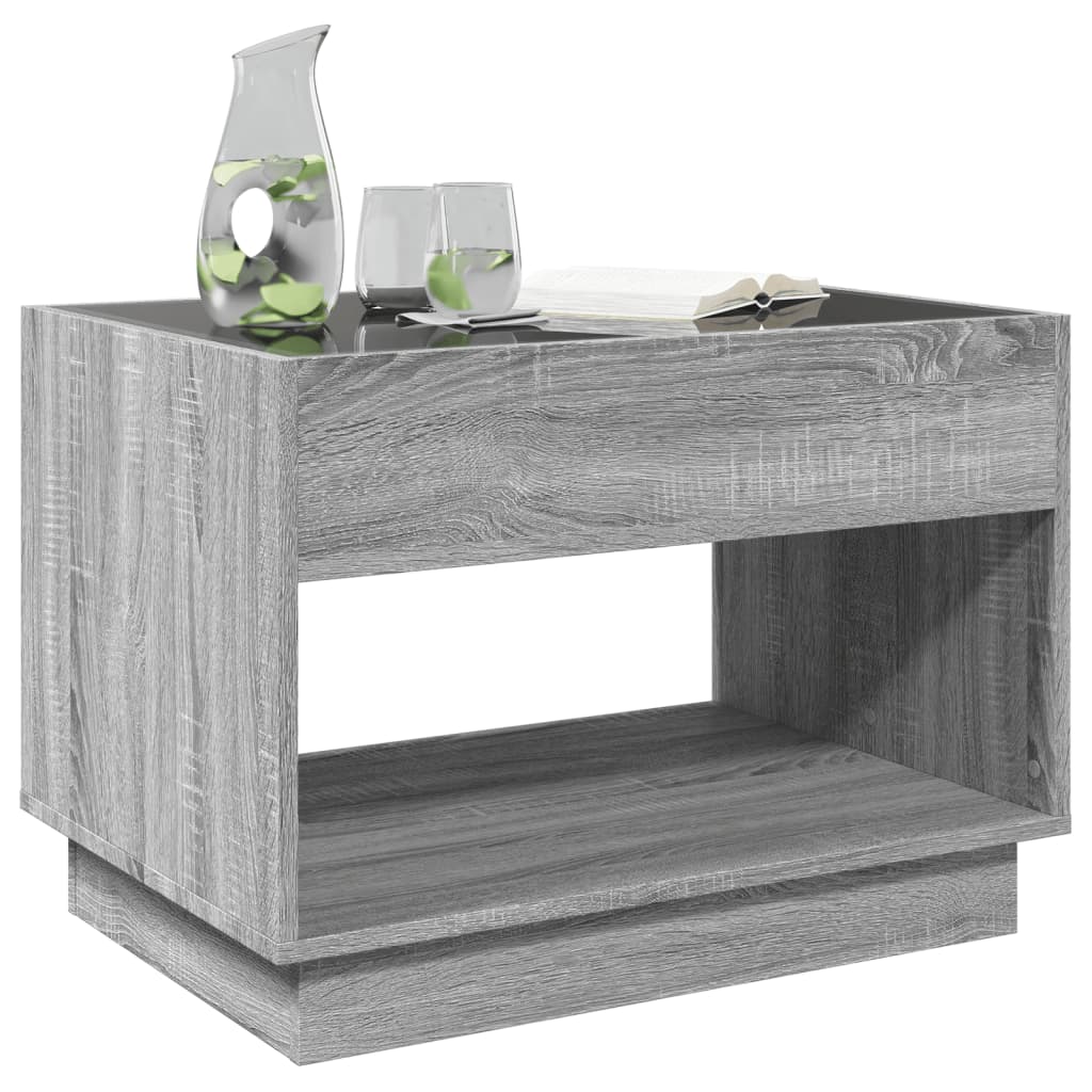 Salontafel met Infinity LED 70x50x50 cm grijs sonoma eikenkleur is nu te koop bij PeponiXL, paradijselijk wonen!