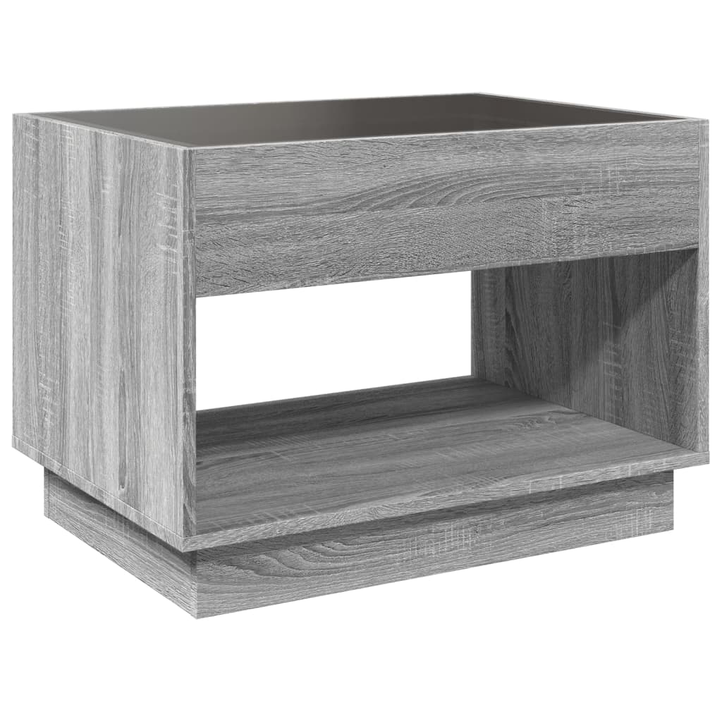 Salontafel met Infinity LED 70x50x50 cm grijs sonoma eikenkleur is nu te koop bij PeponiXL, paradijselijk wonen!