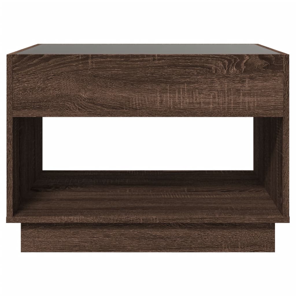 Salontafel met Infinity LED 70x50x50 cm bruin eikenkleurig is nu te koop bij PeponiXL, paradijselijk wonen!
