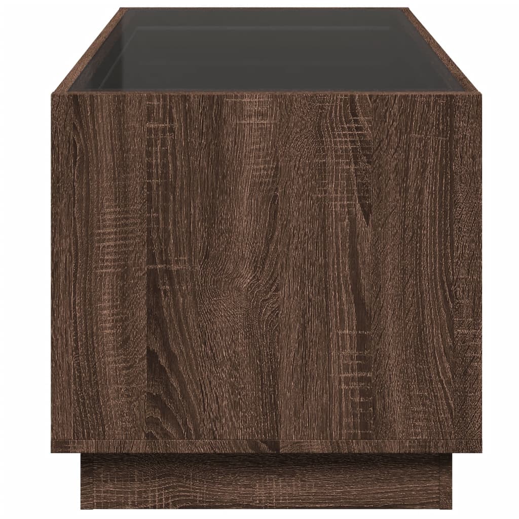 Salontafel met Infinity LED 70x50x50 cm bruin eikenkleurig is nu te koop bij PeponiXL, paradijselijk wonen!