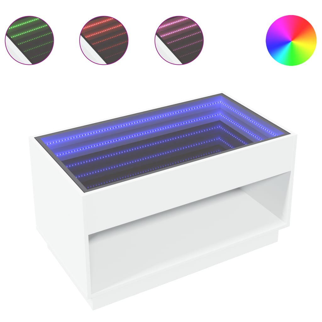 Salontafel met Infinity LED 90x50x50 cm wit is nu te koop bij PeponiXL, paradijselijk wonen!