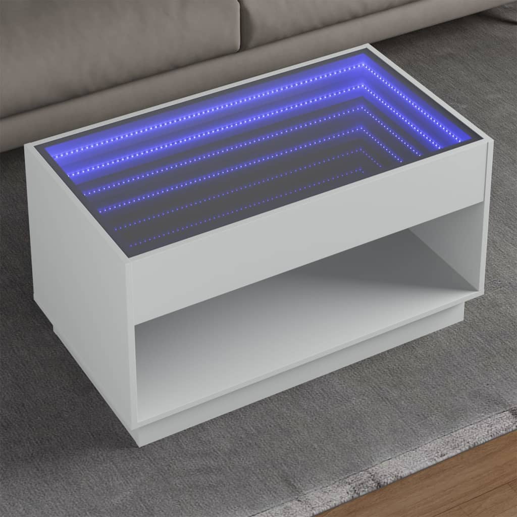 Salontafel met Infinity LED 90x50x50 cm wit is nu te koop bij PeponiXL, paradijselijk wonen!