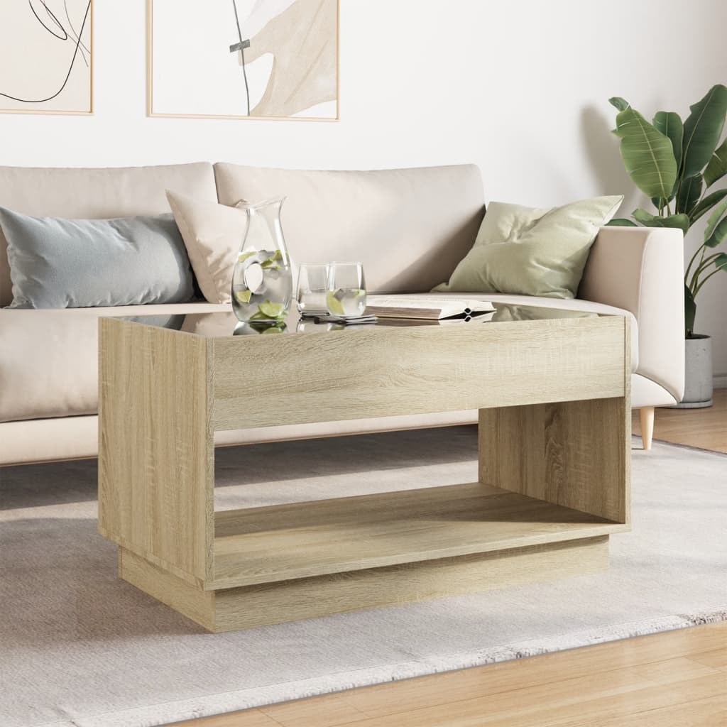 Salontafel met Infinity LED 90x50x50 cm sonoma eikenkleurig is nu te koop bij PeponiXL, paradijselijk wonen!