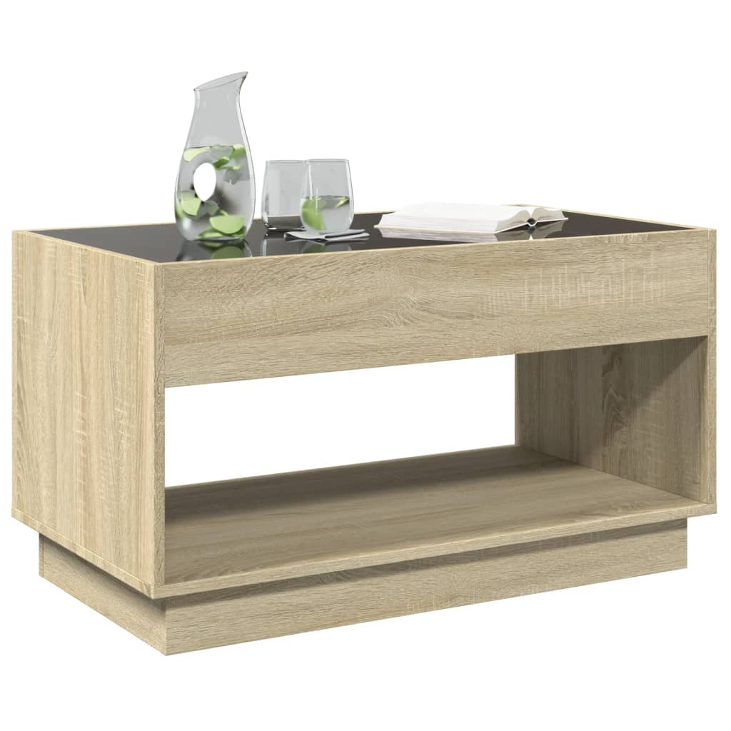 Salontafel met Infinity LED 90x50x50 cm sonoma eikenkleurig is nu te koop bij PeponiXL, paradijselijk wonen!