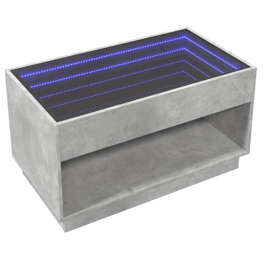 Salontafel met Infinity LED 90x50x50 cm betongrijs is nu te koop bij PeponiXL, paradijselijk wonen!