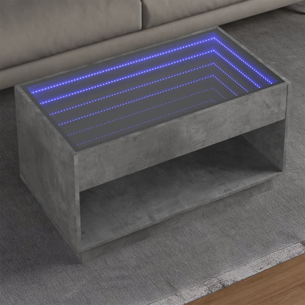 Salontafel met Infinity LED 90x50x50 cm betongrijs is nu te koop bij PeponiXL, paradijselijk wonen!