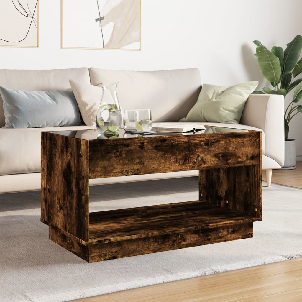 Salontafel met Infinity LED 90x50x50 cm gerookt eikenkleurig is nu te koop bij PeponiXL, paradijselijk wonen!