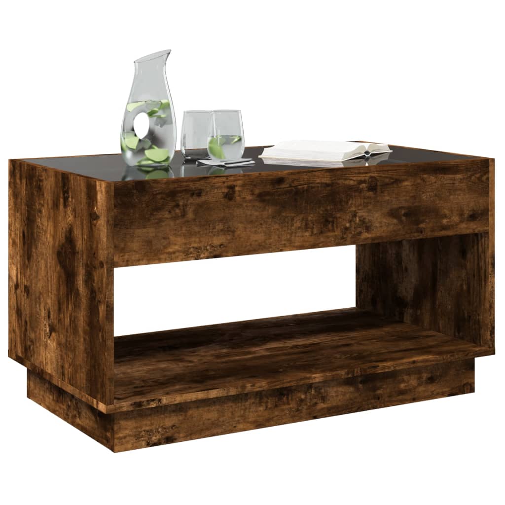 Salontafel met Infinity LED 90x50x50 cm gerookt eikenkleurig is nu te koop bij PeponiXL, paradijselijk wonen!