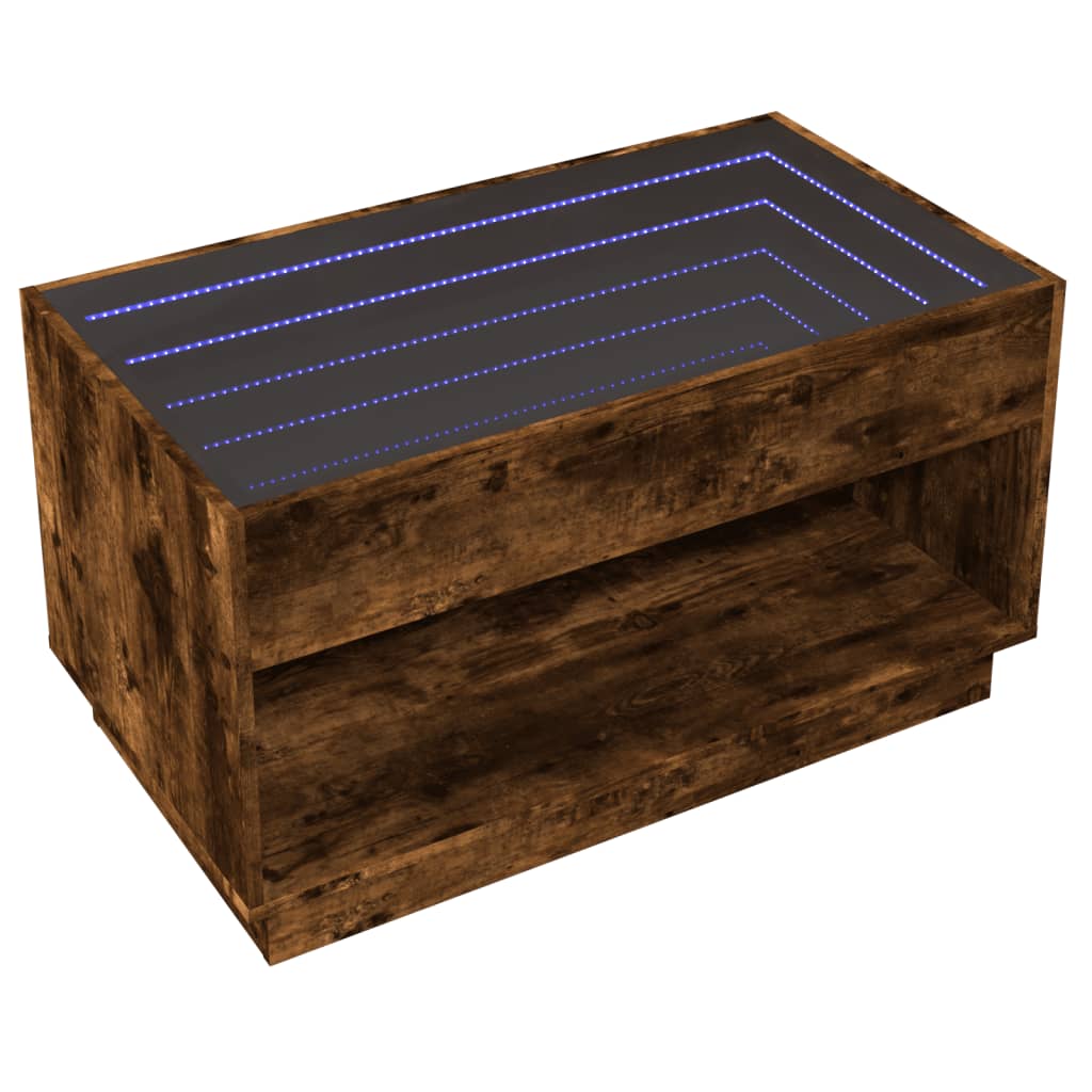 Salontafel met Infinity LED 90x50x50 cm gerookt eikenkleurig is nu te koop bij PeponiXL, paradijselijk wonen!