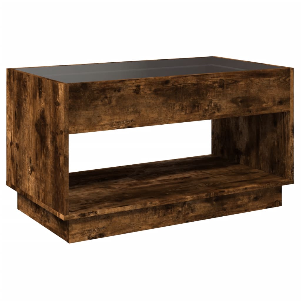 Salontafel met Infinity LED 90x50x50 cm gerookt eikenkleurig is nu te koop bij PeponiXL, paradijselijk wonen!