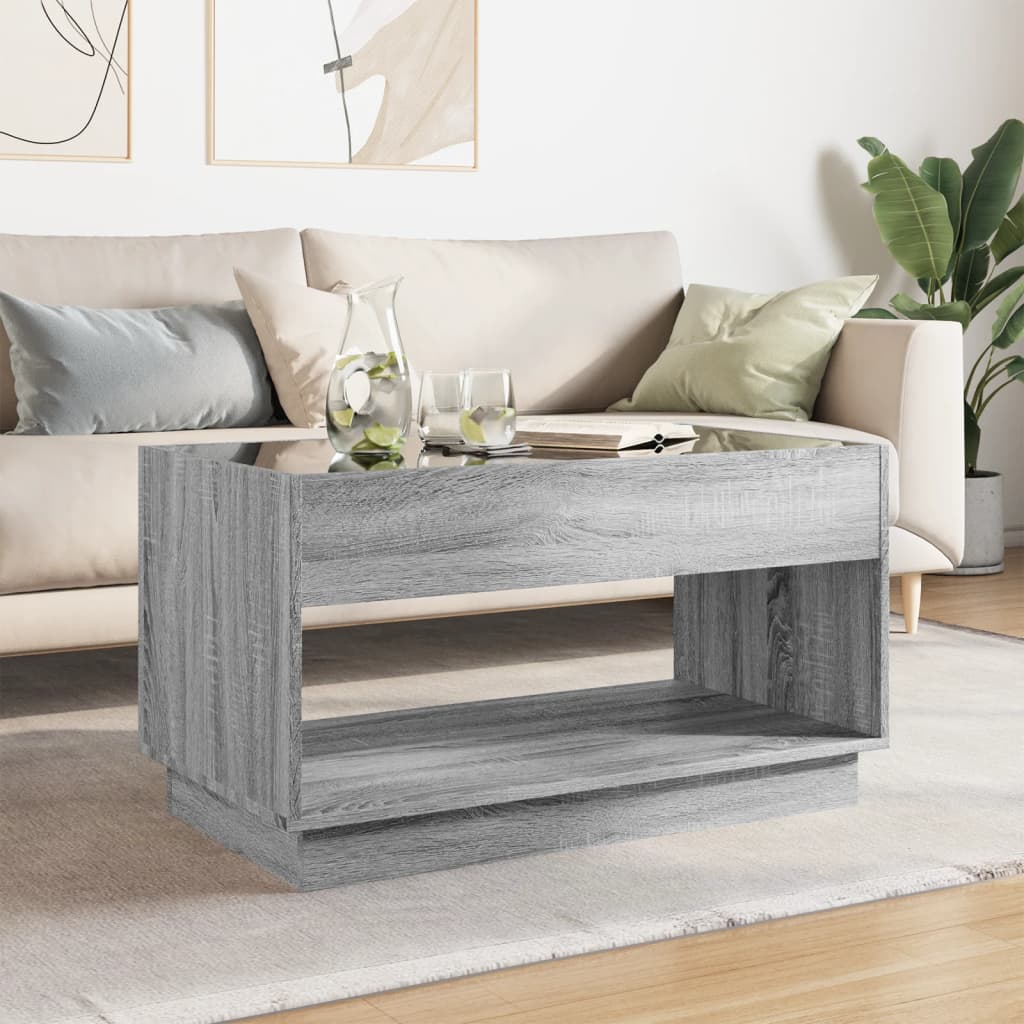 Salontafel met Infinity LED 90x50x50 cm grijs sonoma eikenkleur is nu te koop bij PeponiXL, paradijselijk wonen!