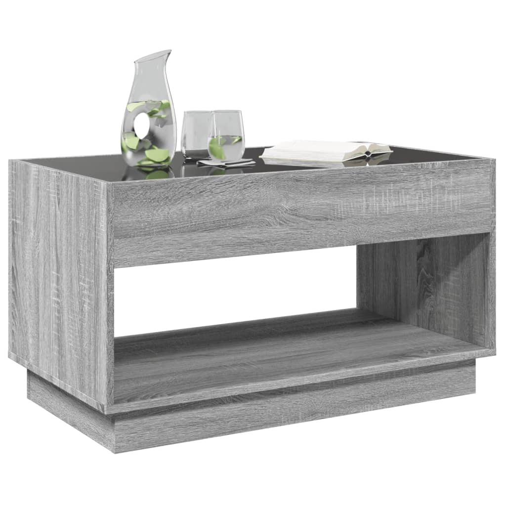 Salontafel met Infinity LED 90x50x50 cm grijs sonoma eikenkleur is nu te koop bij PeponiXL, paradijselijk wonen!