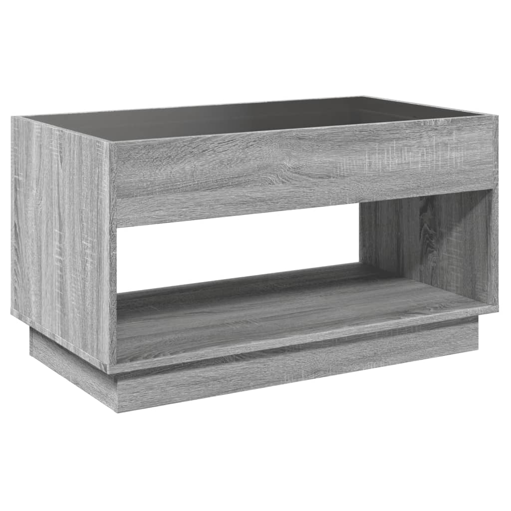 Salontafel met Infinity LED 90x50x50 cm grijs sonoma eikenkleur is nu te koop bij PeponiXL, paradijselijk wonen!