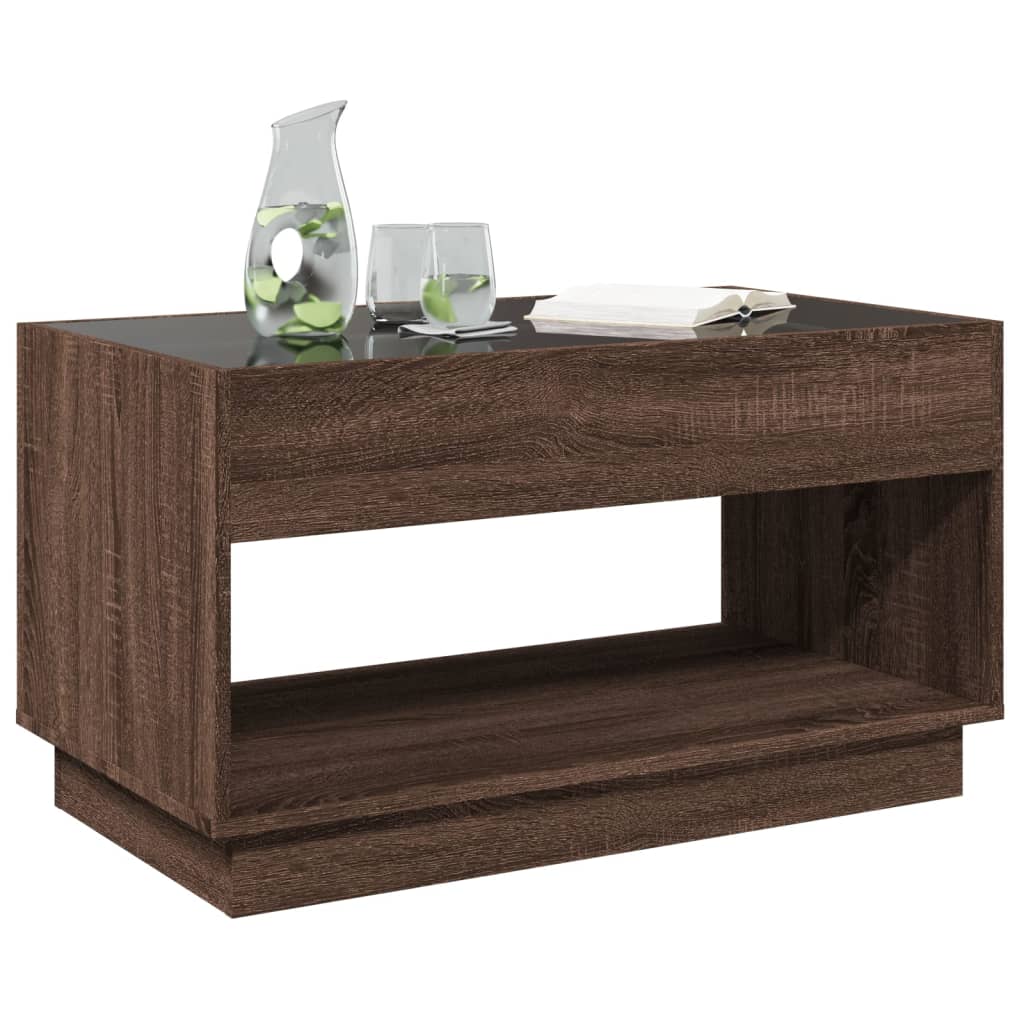 Salontafel met Infinity LED 90x50x50 cm bruin eikenkleurig is nu te koop bij PeponiXL, paradijselijk wonen!
