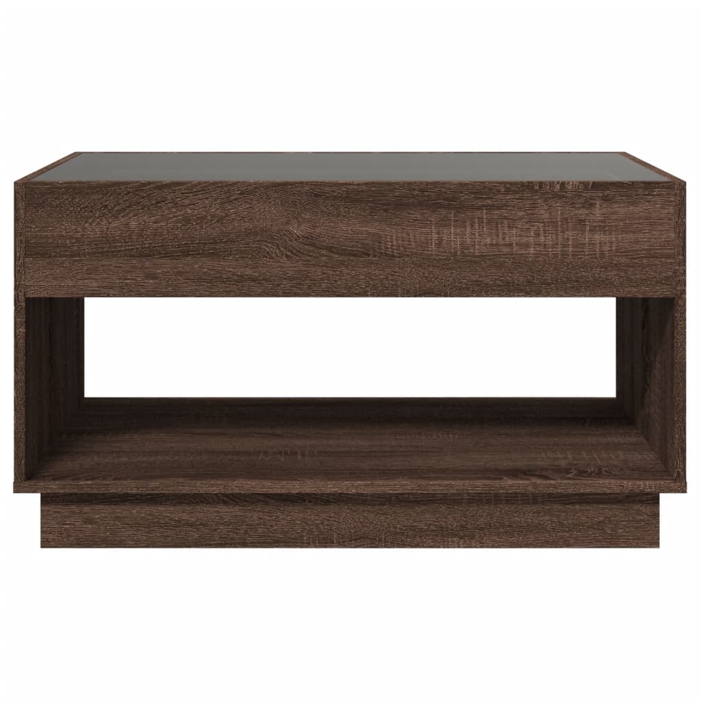 Salontafel met Infinity LED 90x50x50 cm bruin eikenkleurig is nu te koop bij PeponiXL, paradijselijk wonen!