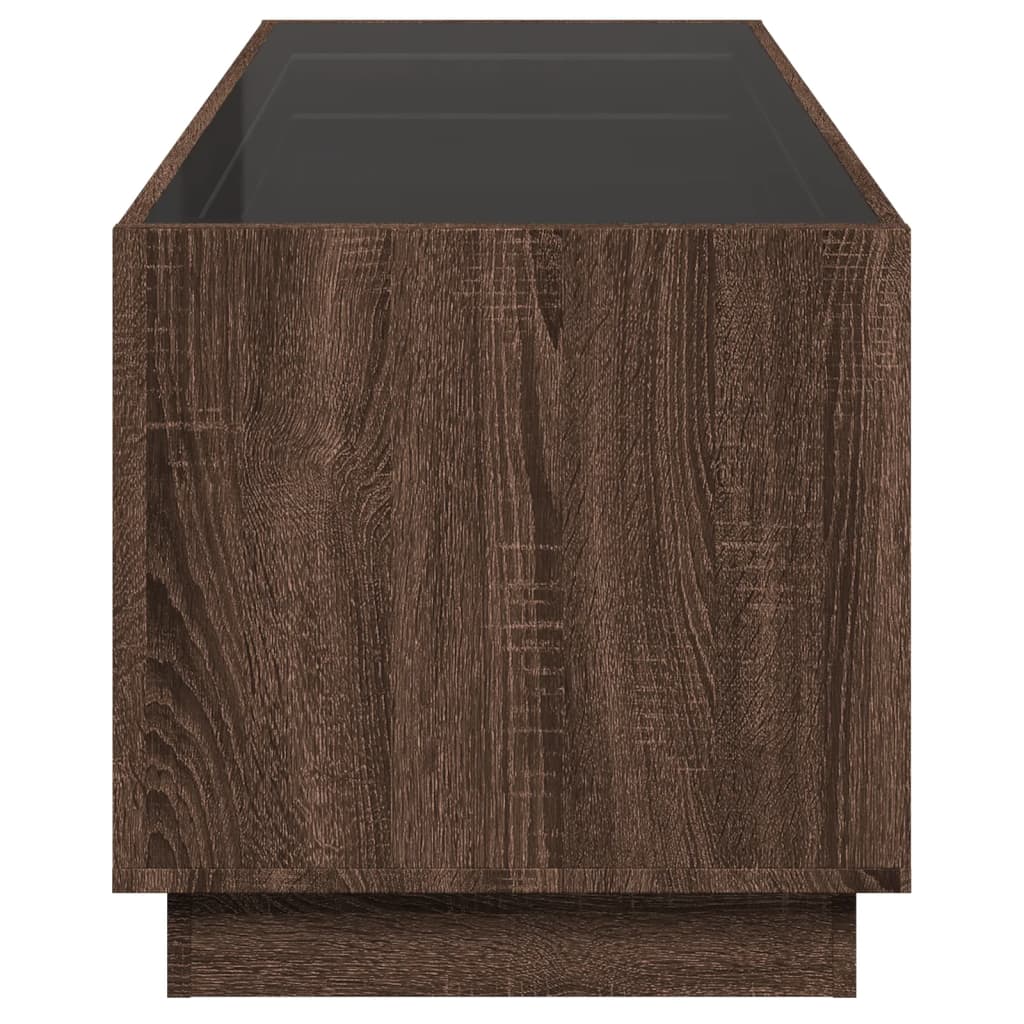 Salontafel met Infinity LED 90x50x50 cm bruin eikenkleurig is nu te koop bij PeponiXL, paradijselijk wonen!