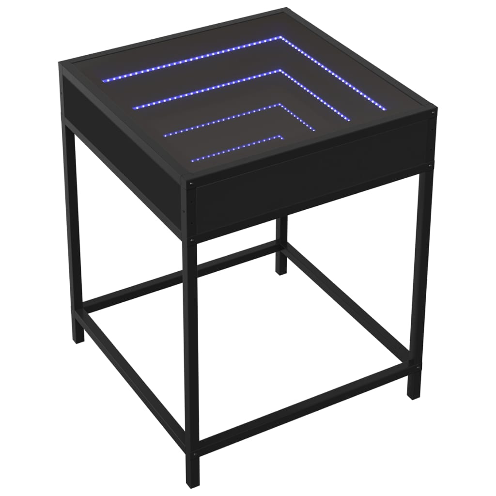 Salontafel met Infinity LED 40x40x51 cm zwart is nu te koop bij PeponiXL, paradijselijk wonen!