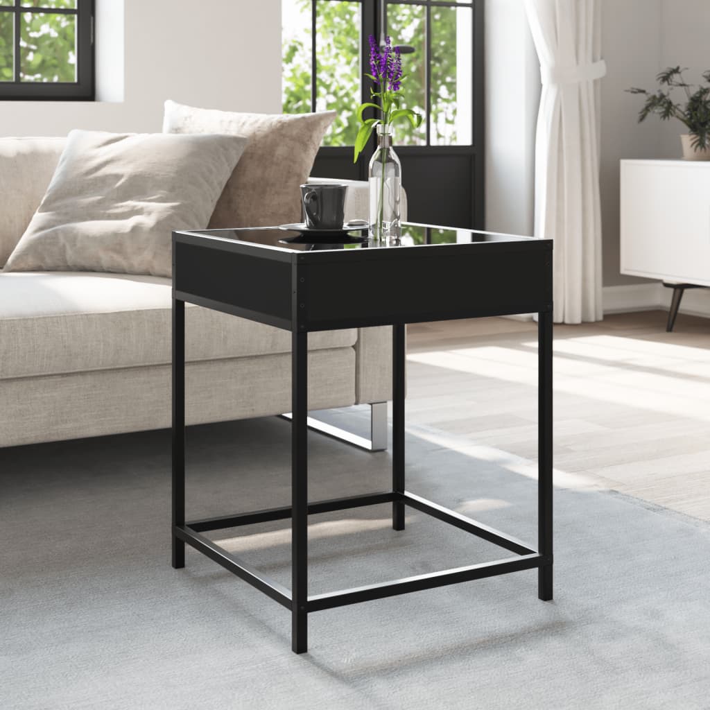 Salontafel met Infinity LED 40x40x51 cm zwart is nu te koop bij PeponiXL, paradijselijk wonen!
