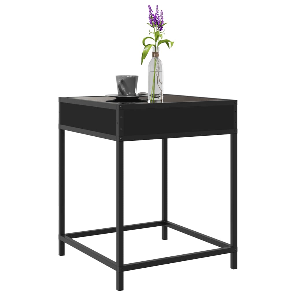 Salontafel met Infinity LED 40x40x51 cm zwart is nu te koop bij PeponiXL, paradijselijk wonen!