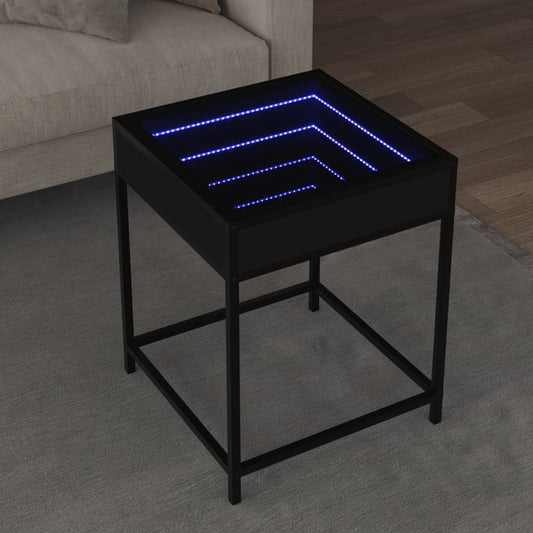 Salontafel met Infinity LED 40x40x51 cm zwart is nu te koop bij PeponiXL, paradijselijk wonen!