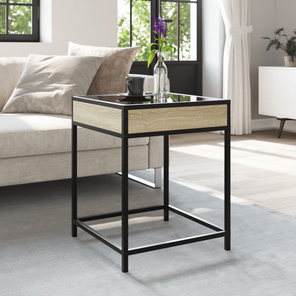Salontafel met Infinity LED 40x40x51 cm sonoma eikenkleurig is nu te koop bij PeponiXL, paradijselijk wonen!
