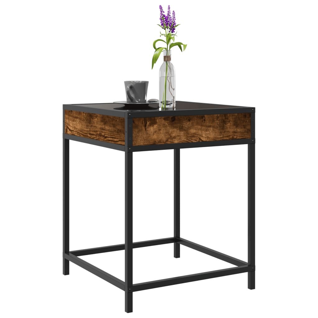 Salontafel met Infinity LED 40x40x51 cm gerookt eikenkleurig is nu te koop bij PeponiXL, paradijselijk wonen!