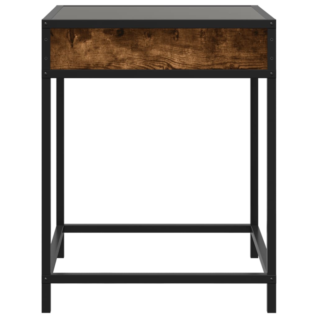 Salontafel met Infinity LED 40x40x51 cm gerookt eikenkleurig is nu te koop bij PeponiXL, paradijselijk wonen!