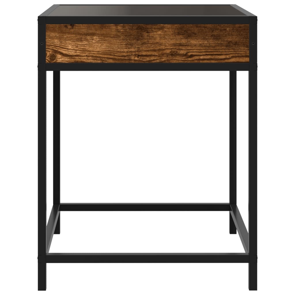 Salontafel met Infinity LED 40x40x51 cm gerookt eikenkleurig is nu te koop bij PeponiXL, paradijselijk wonen!