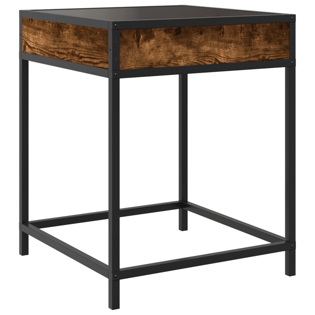 Salontafel met Infinity LED 40x40x51 cm gerookt eikenkleurig is nu te koop bij PeponiXL, paradijselijk wonen!