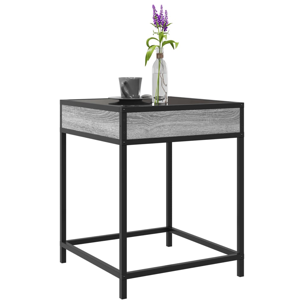 Salontafel met Infinity LED 40x40x51 cm grijs sonoma eikenkleur is nu te koop bij PeponiXL, paradijselijk wonen!