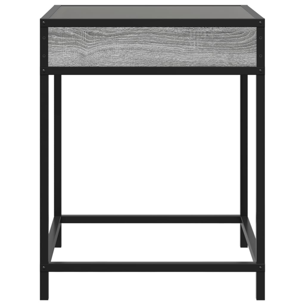 Salontafel met Infinity LED 40x40x51 cm grijs sonoma eikenkleur is nu te koop bij PeponiXL, paradijselijk wonen!