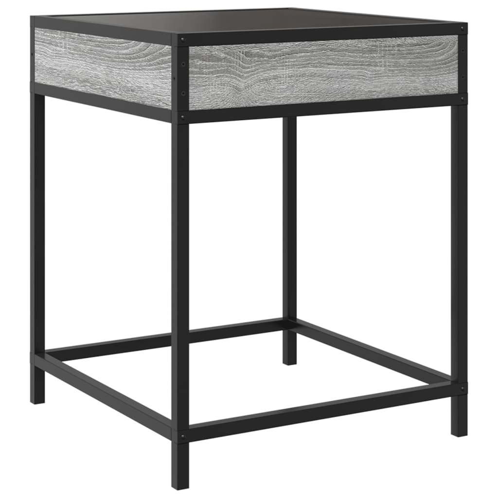Salontafel met Infinity LED 40x40x51 cm grijs sonoma eikenkleur is nu te koop bij PeponiXL, paradijselijk wonen!