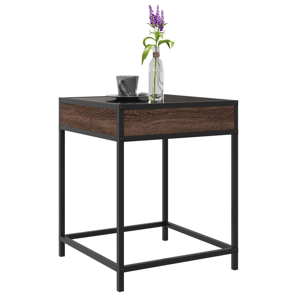 Salontafel met Infinity LED 40x40x51 cm bruin eikenkleurig is nu te koop bij PeponiXL, paradijselijk wonen!