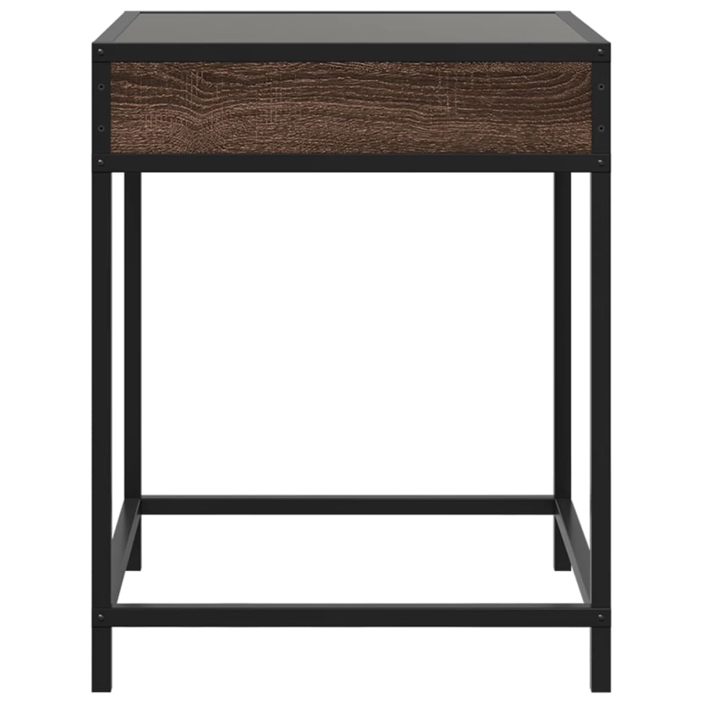 Salontafel met Infinity LED 40x40x51 cm bruin eikenkleurig is nu te koop bij PeponiXL, paradijselijk wonen!