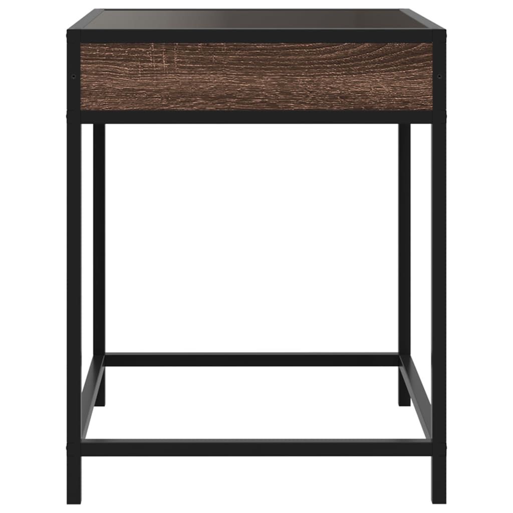 Salontafel met Infinity LED 40x40x51 cm bruin eikenkleurig is nu te koop bij PeponiXL, paradijselijk wonen!