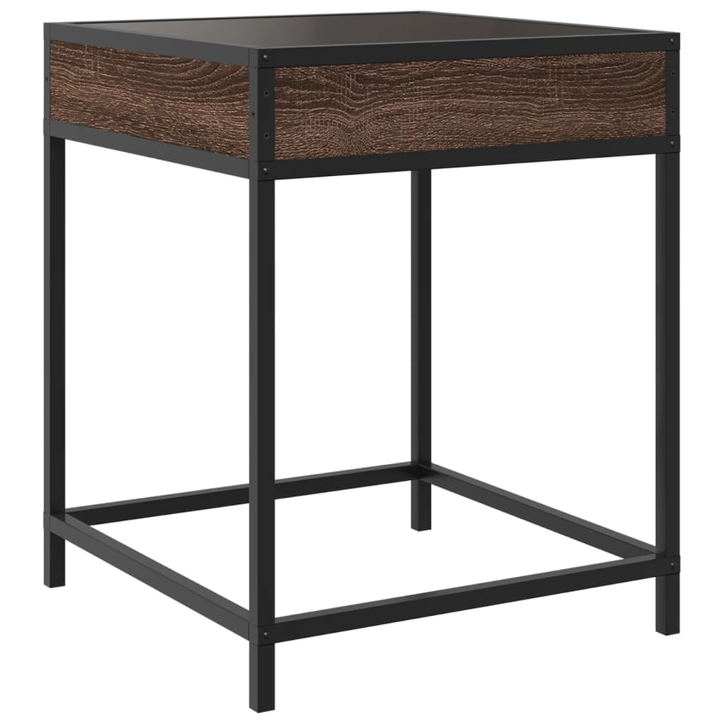 Salontafel met Infinity LED 40x40x51 cm bruin eikenkleurig is nu te koop bij PeponiXL, paradijselijk wonen!