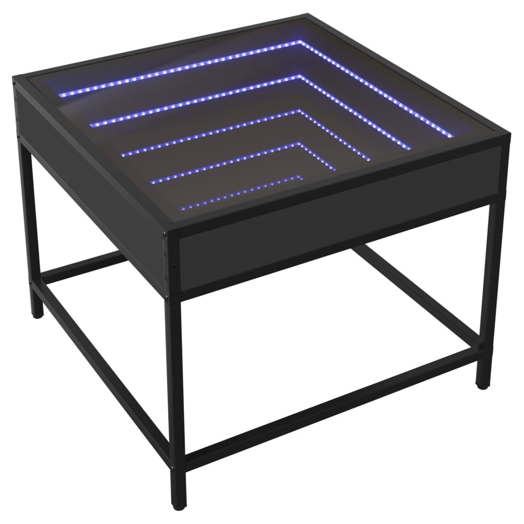 Salontafel met Infinity LED 50x50x41 cm zwart is nu te koop bij PeponiXL, paradijselijk wonen!