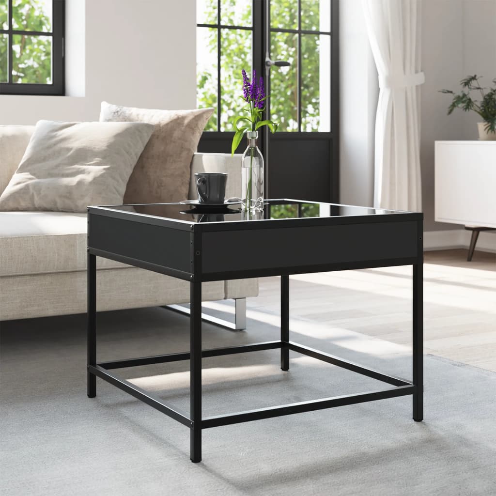 Salontafel met Infinity LED 50x50x41 cm zwart is nu te koop bij PeponiXL, paradijselijk wonen!