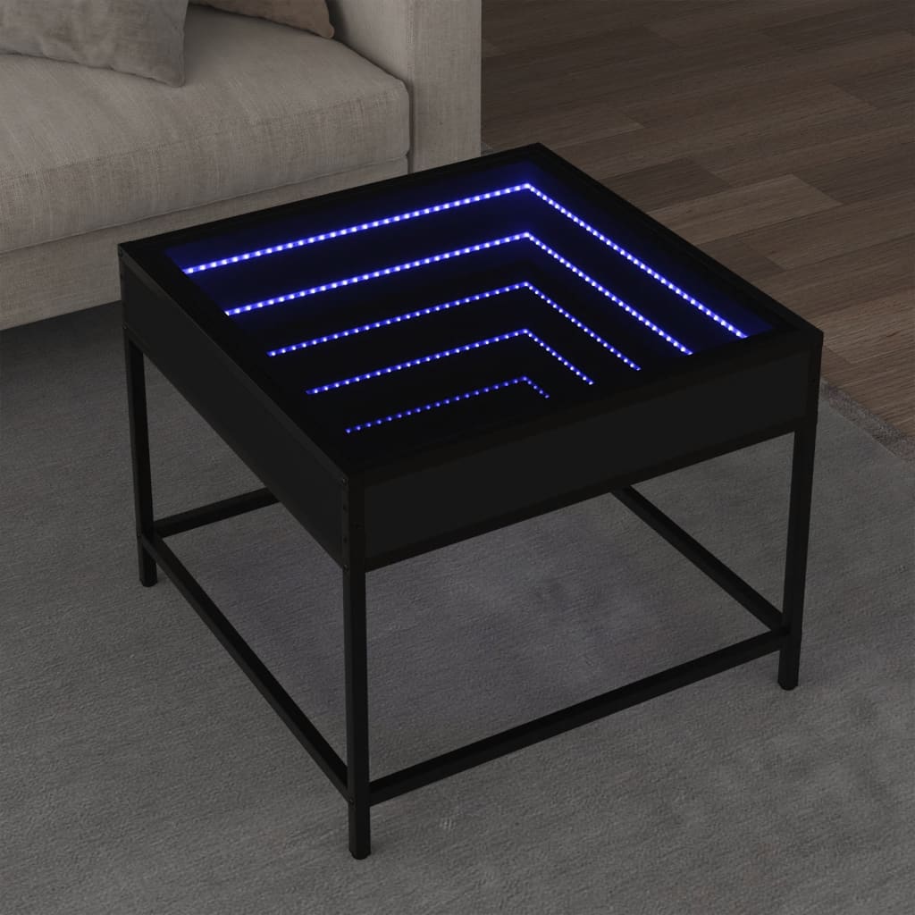 Salontafel met Infinity LED 50x50x41 cm zwart is nu te koop bij PeponiXL, paradijselijk wonen!
