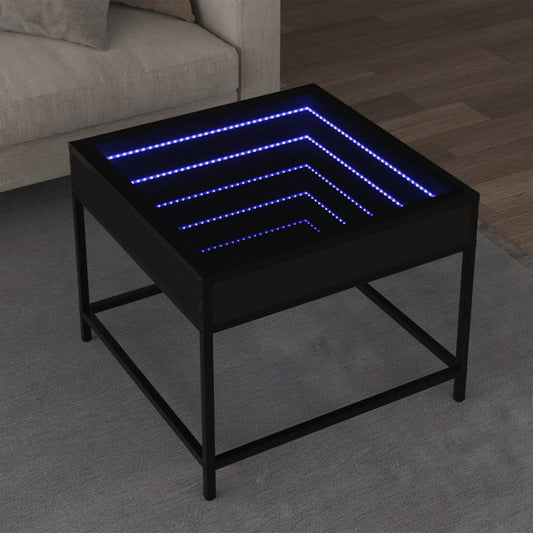 Salontafel met Infinity LED 50x50x41 cm zwart is nu te koop bij PeponiXL, paradijselijk wonen!