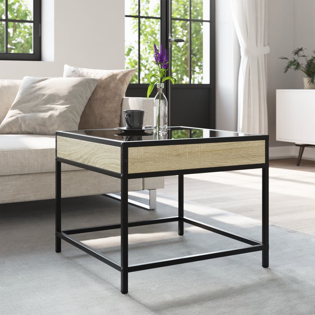 Salontafel met Infinity LED 50x50x41 cm sonoma eikenkleurig is nu te koop bij PeponiXL, paradijselijk wonen!