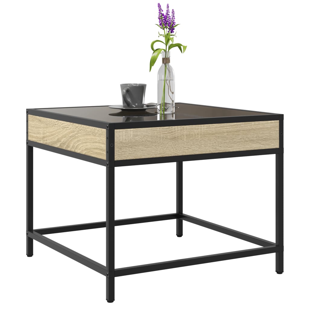 Salontafel met Infinity LED 50x50x41 cm sonoma eikenkleurig is nu te koop bij PeponiXL, paradijselijk wonen!