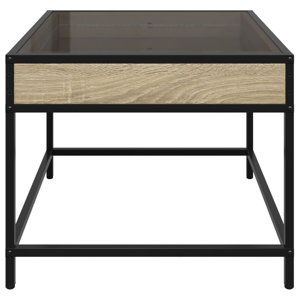 Salontafel met Infinity LED 50x50x41 cm sonoma eikenkleurig is nu te koop bij PeponiXL, paradijselijk wonen!
