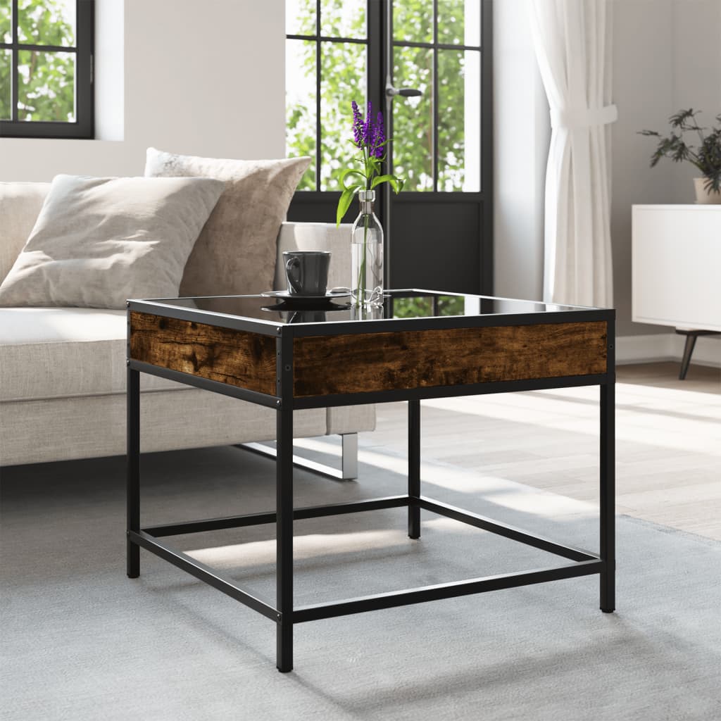 Salontafel met Infinity LED 50x50x41 cm gerookt eikenkleurig is nu te koop bij PeponiXL, paradijselijk wonen!