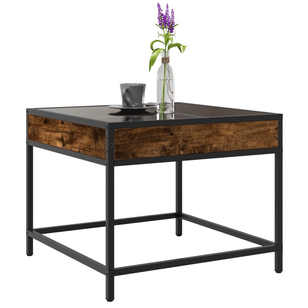 Salontafel met Infinity LED 50x50x41 cm gerookt eikenkleurig is nu te koop bij PeponiXL, paradijselijk wonen!