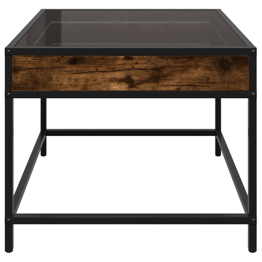 Salontafel met Infinity LED 50x50x41 cm gerookt eikenkleurig is nu te koop bij PeponiXL, paradijselijk wonen!