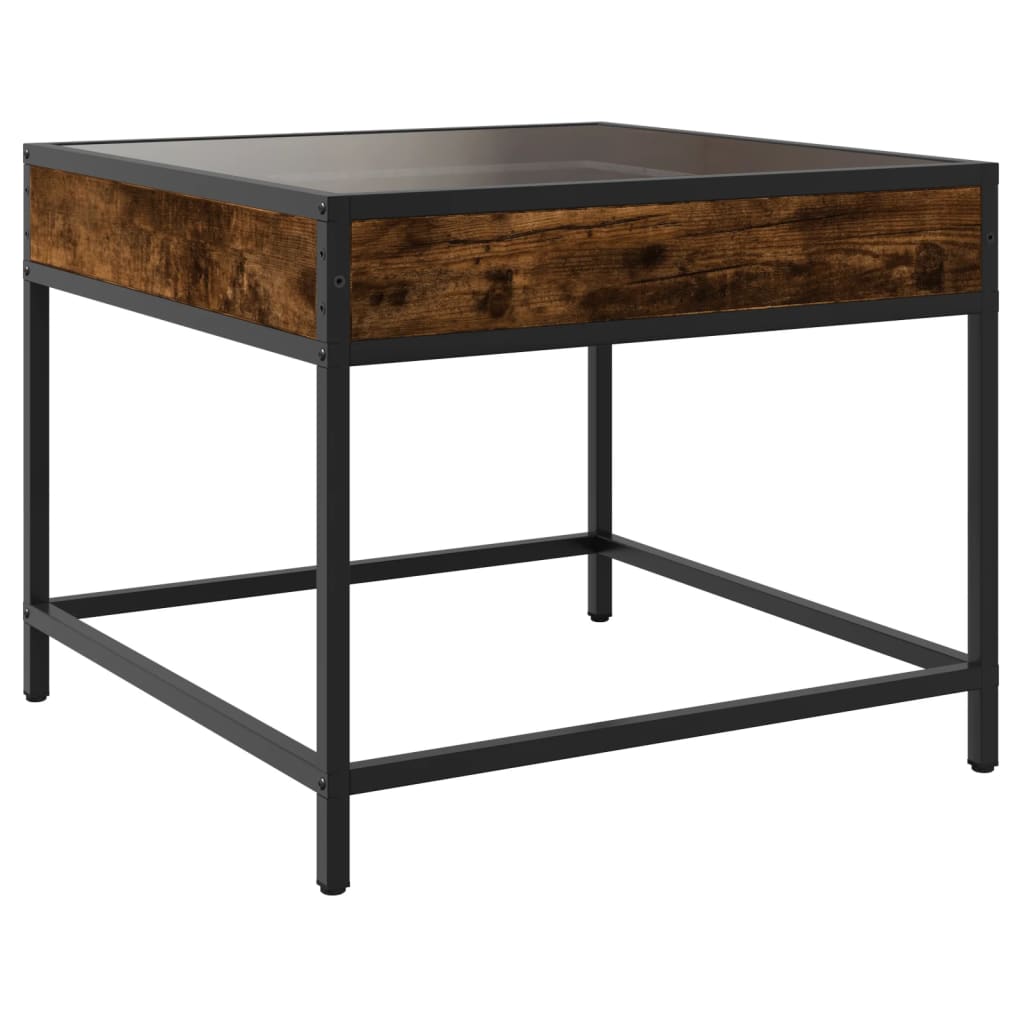 Salontafel met Infinity LED 50x50x41 cm gerookt eikenkleurig is nu te koop bij PeponiXL, paradijselijk wonen!