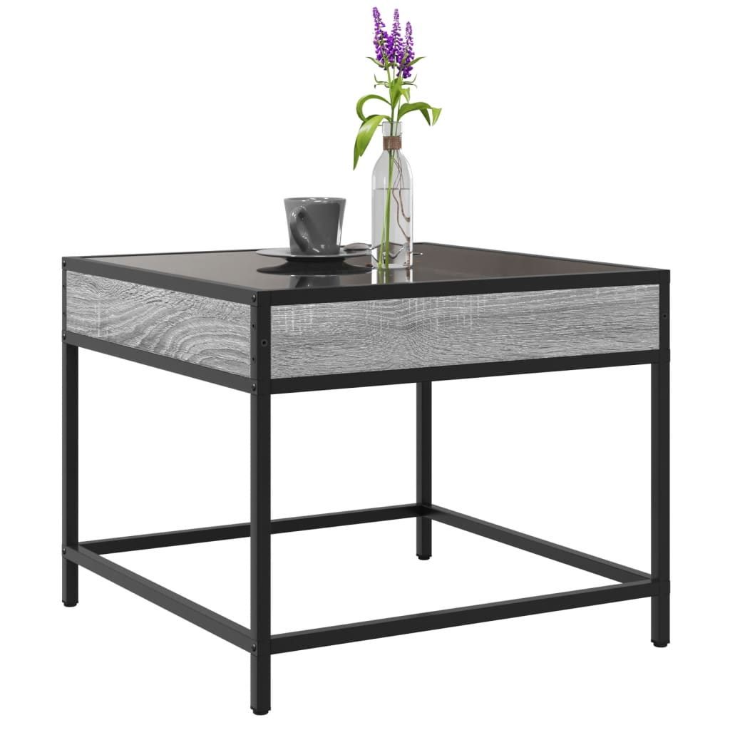 Salontafel met Infinity LED 50x50x41 cm grijs sonoma eikenkleur is nu te koop bij PeponiXL, paradijselijk wonen!