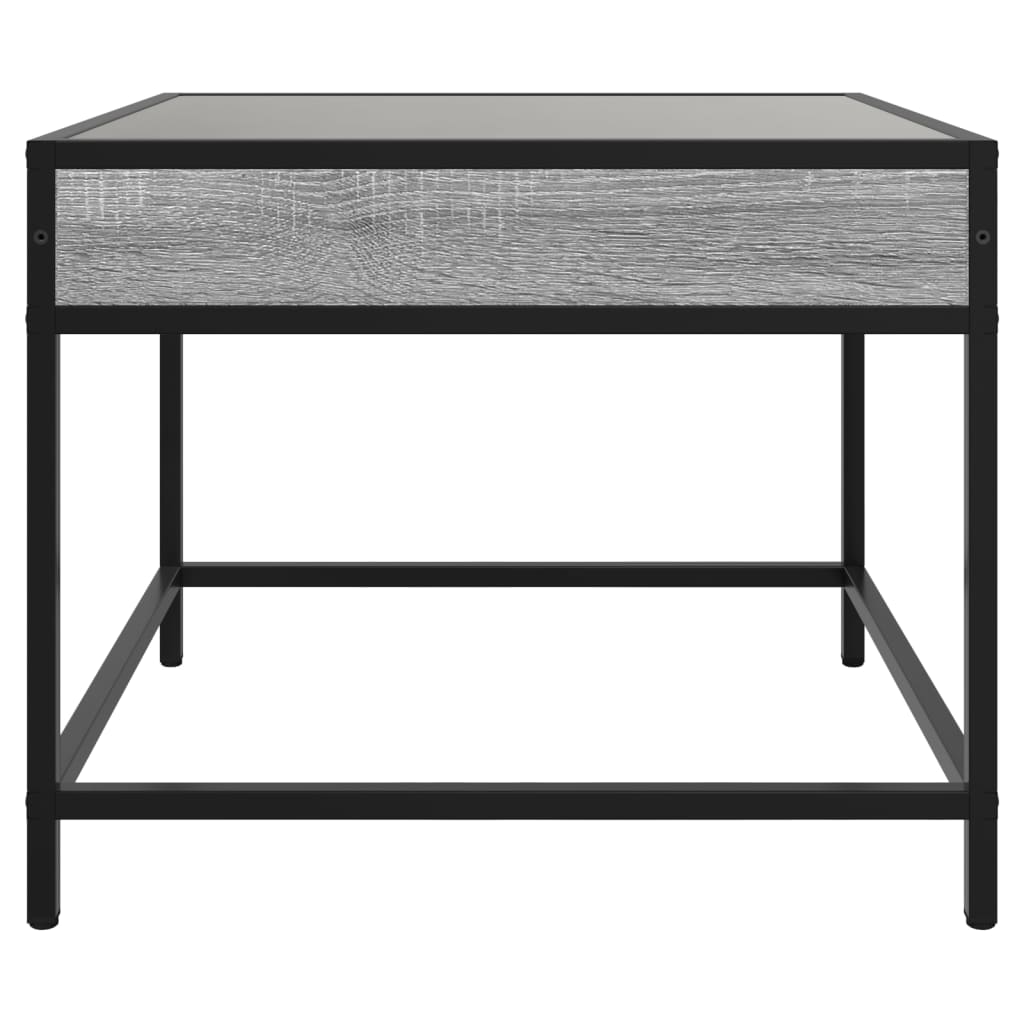 Salontafel met Infinity LED 50x50x41 cm grijs sonoma eikenkleur is nu te koop bij PeponiXL, paradijselijk wonen!