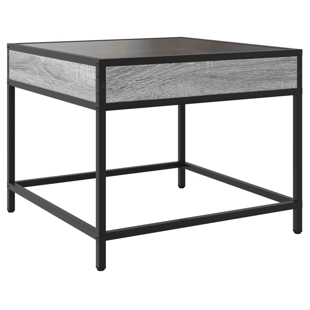 Salontafel met Infinity LED 50x50x41 cm grijs sonoma eikenkleur is nu te koop bij PeponiXL, paradijselijk wonen!